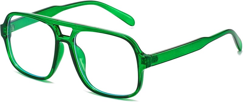 Breaksun Oversized Square Aviator Glasses for Women Men Big Frame Retro Blue Light Blocking Glasses Vintage Style - Image 1
